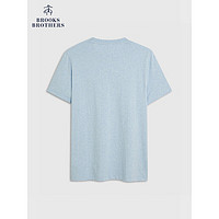 布克兄弟（BrooksBrothers）男士24早春棉休闲简约圆领短袖T恤 4000-淡蓝色 M