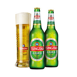 TSINGTAO 青岛啤酒 经典啤酒10度 600mL 12瓶 4-5月到期 赠苏打水