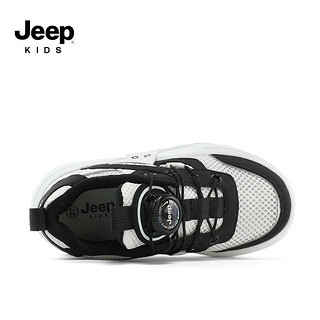Jeep童鞋男童单双网面运动鞋轻便板鞋2024春季儿童女童小白鞋 黑色/单网 30码 鞋内长约19.3cm