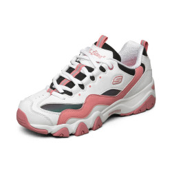 skechers斯凯奇春冬季女鞋休闲奶茶熊闪电熊猫鞋女款低帮跑步运动鞋