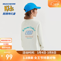 斯凯奇冬季新款男女童装针织套头卫衣舒适保暖潮流 L322K046