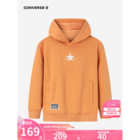 Converse 匡威童装男女童加绒连帽卫衣23冬季索罗娜拉毛绒布儿童保暖上衣 虎蛾桔 160/80
