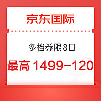 京东国际全场券 最高1499-120 领券防身