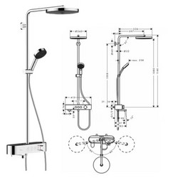 hansgrohe 汉斯格雅 24241007 260沛适飞恒温花洒套装