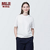 MUJI 無印良品 无印良品 MUJI 女式 天竺织 圆领短袖T恤 打底衫女款内搭多巴胺BB2P5A4S 白色 M 160/84A