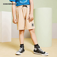 CONVERSE 匡威 兒童裝男童褲子夏季純棉運動短褲外穿星標寬松工裝褲潮 游獵色 130cm/7