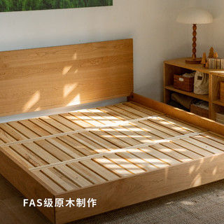 MUMO木墨悬浮床北欧黑胡桃樱桃木日式实木现代简约卧室双人无床头