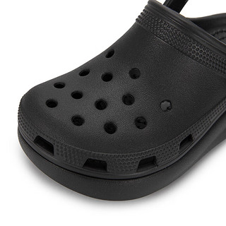 crocs 卡骆驰 洞鞋女鞋 泡芙款型户外运动鞋沙滩鞋透气休闲凉鞋亲子款拖鞋 泡芙款型-黑色 C11