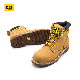 CAT 卡特彼勒 卡特经典大黄靴男靴男鞋钢头款牛皮帮面防滑工装靴 黄色 40