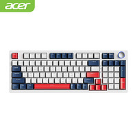 acer 宏碁 机械键盘 有线/无线/蓝牙三模键盘 type-c充电 白蓝红轴 OKB970 白蓝拼色 红轴
