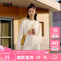 Semir 森马 卫衣女兔子上衣可爱俏皮温柔春秋款宽松圆领印花套头衫小众 米白1300 160/84A/M