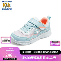 Skechers斯凯奇儿童体训鞋时尚女童春秋休闲鞋复古撞色舒适运动鞋319047L 白色/浅蓝色/WLB 37