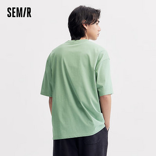 森马（Semir）短袖T恤男2024夏季基础简约日常通勤上衣宽松印花装 豆沙绿40058 185/100A/XXL