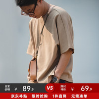 马登 MADEN工装 美式复古珠地空气棉t恤春夏宽松廓形重磅免烫短袖TEE男潮 卡其色(版型宽松) XXL
