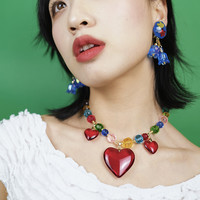 BOMBCACA锁住春天系列 花神铃铛 原创宝蓝色显白花朵铃兰个性耳环