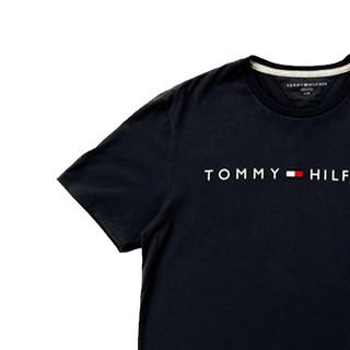 TOMMY HILFIGER 网球穿搭 男士胸前字母logo圆领短袖T恤