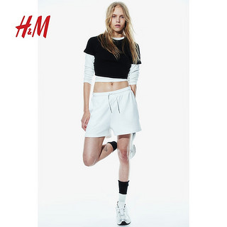 H&M2024春季女装短T恤1201712 白色 155/80A