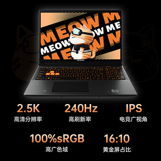 COLORFIRE MEOW 橘宝R16 24 七彩虹16英寸锐龙R9游戏笔记本电脑 (R9-7940H 16G 512G RTX4070 240HZ 2.5K）