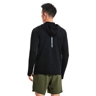 安德玛 UNDERARMOUR）男子IntelliKnit针织连帽跑步运动卫衣1375075 黑色001 L