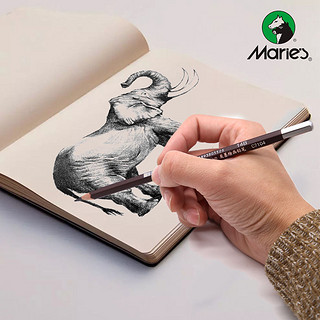 Marie's 马利 素描铅笔美术用品绘画软中硬炭笔2b4h6B7B8B14B专业碳笔套装