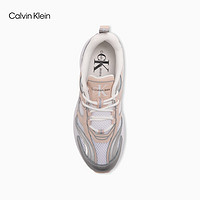 Calvin Klein【】 Jeans24春夏女士撞色拼接网球鞋运动鞋YW01381 02S-月光白/橡皮粉 38