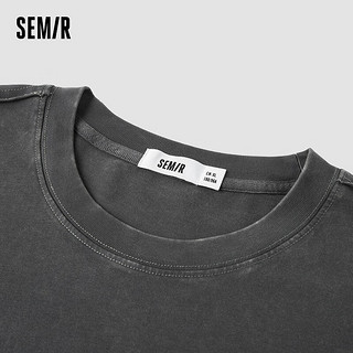 森马（Semir）短袖T恤男2024夏季宽松撞色印花上衣简约时尚 灰色调00322 170/88A/M