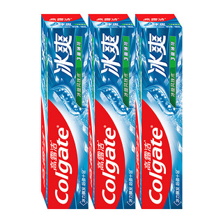 88VIP：Colgate 高露洁 冰爽分子三重薄荷牙膏180g*3支强劲冰凉持久清新口气焕白