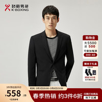 劲霸男装(K-Boxing)商务时尚春季纯色修身西服外套季|FFFT1303 黑色A 46/M