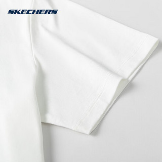 斯凯奇（Skechers）短袖男女同款夏季透气衣服休闲纯色圆领简约t恤衫 FHL221M209-0019 亮白色 M