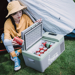 Coca-Cola 可口可乐 车载冰箱小型12v24v220v通用冷藏冷冻压缩机冰箱车家两用