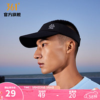 361° 361度运动空顶帽男女同款2022年夏季新款防晒帽子网球遮阳帽鸭舌帽 黑色 均码