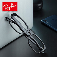 雷朋（Ray.Ban）近视眼镜框 黑色优雅男士方形全框光学镜架 0RX5296D