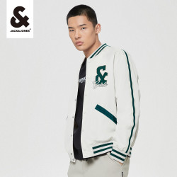 jackjones杰克琼斯休闲美式棒球领潮时尚撞色街头夹克外套男