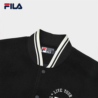 FILA 斐乐款梭织外套秋休闲宽松棒球服保暖上衣 水乳白-IV 190/108A/XXXL