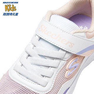 SKECHERS 斯凯奇 儿童体训鞋时尚女童春秋休闲鞋复古撞色舒适运动鞋319047L 粉色/白色/PKW 32