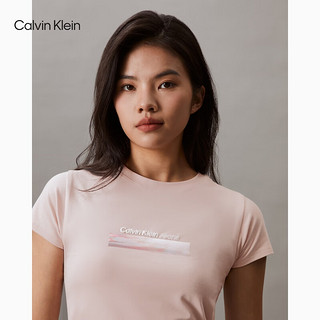 Calvin Klein Jeans24春夏新款女士休闲通勤字母渐变印花圆领短袖T恤J223167