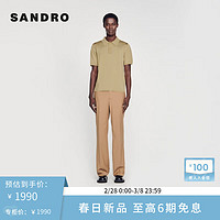 SANDRO2024早春男装法式美拉德POLO领针织T恤上衣SHPTR00382 153/香槟色 XS