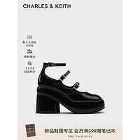 CHARLES&KEITH24春季甜酷细带厚底玛丽珍鞋单鞋CK1-60920365 Black Box黑色 36