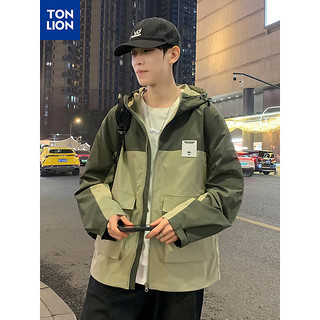 唐狮 TONLION外套  男连帽外套WP 暗绿 XXL