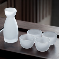 餐将军分酒器白酒杯套装日式清酒烫酒温酒壶家用果酒杯子小酒盅烧酒 清酒杯【磨砂1壶4杯】
