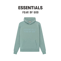 FEAR OF GOD ESSENTIALS胶印正中LOGO系列棉质连帽卫衣美式高街宽松潮牌时尚加绒外套 梧桐蓝 XL