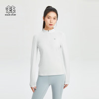 可隆 KOLON SPORT运动速干防晒半拉链女子长袖T恤 米白CR 170/L