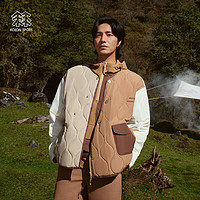 KOLON SPORT可隆新年棉服户外保暖夹克防泼水棉外套 浅咖棕CP 170/M