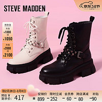 STEVE MADDEN/思美登秋冬新款铆钉装饰短筒靴马丁靴女 JESIPO 黑色 34