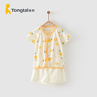 Tongtai 童泰 夏季3-24月婴儿男女宝宝衣服家居轻薄短袖对开套装2件套