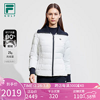 FILA斐乐女士羽绒服2024春季运动户外保暖高尔夫外套 玉石白-WT 170/88A/L