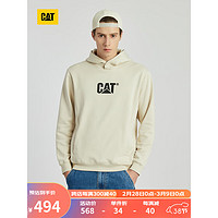 CAT卡特24春男士户外logo设计休闲连帽卫衣 杏色 L