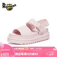 马丁(马汀博士 Dr.Martens)Voss Mono 外穿通勤松糕时尚轻量搭扣女款凉鞋 粉色 38