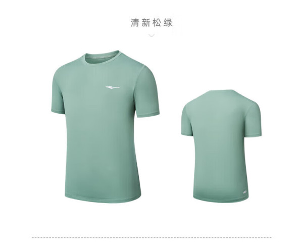 鸿星尔克t恤男子2024春夏冰感跑步运动上衣速干衣短袖