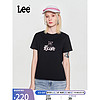 Lee 24春季标准版型  猫咪图案印花圆领女短袖T恤  黑色